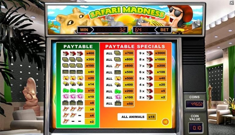 Safari Madness casinotopplisten