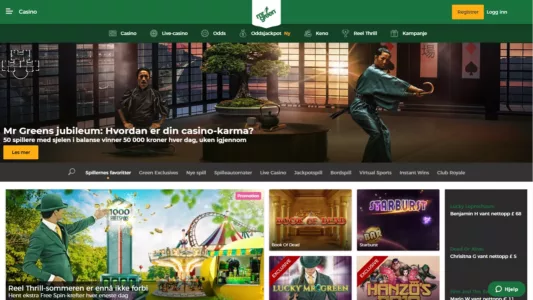 bonus og spill hos mr green casino