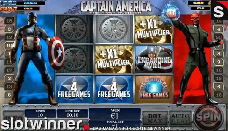Captain America casinotopplisten