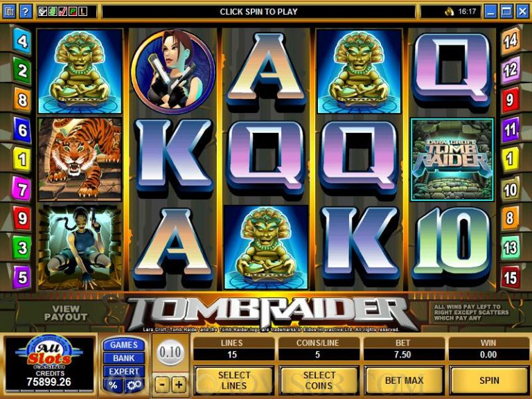 Tomb Raider casinotopplisten