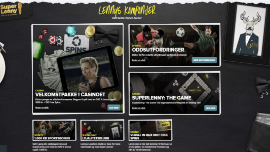 kampanjer og bonuser hos super lenny casino