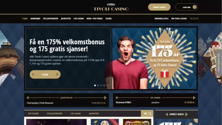 les om nettcasinoet tivoli casino