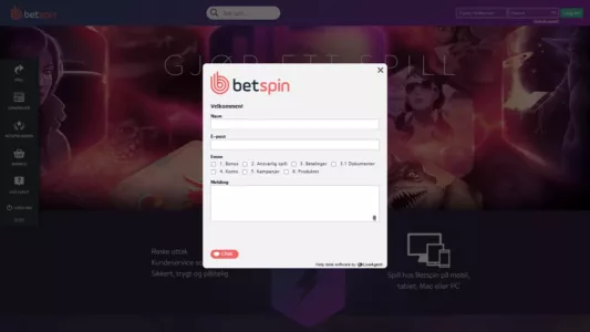 registrer deg og få bonus hos betspin casino