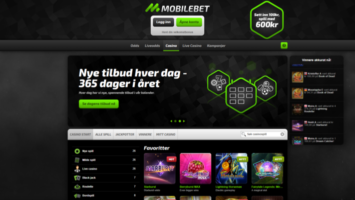 bonuser og tilbud hos mobilebet casino