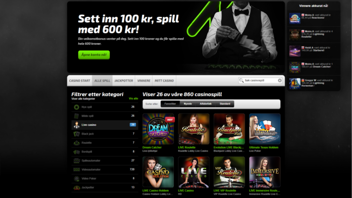 spill odds og casino hos mobilbet