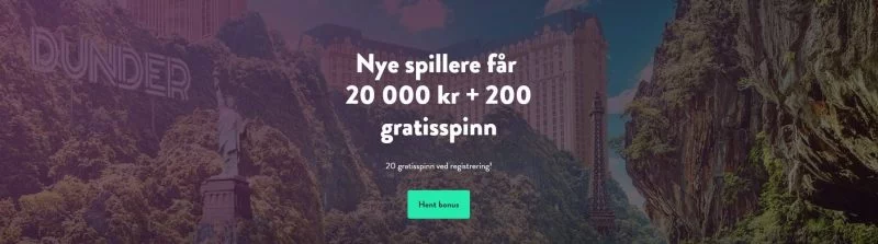 Eksklusiv casino bonus hos Dunder