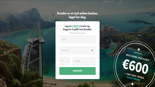 dunder casino byr på fantastiske bonuser og tilbud