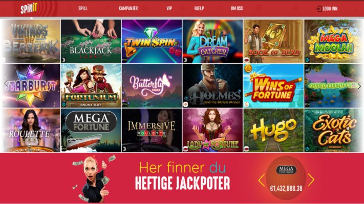 sjekk ut nettcasinoet spinit