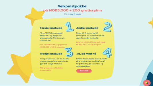 velkomstbonus hos playfrank casino