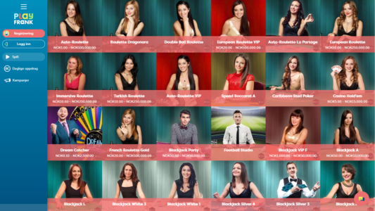 spill live casino hos playfrank casino