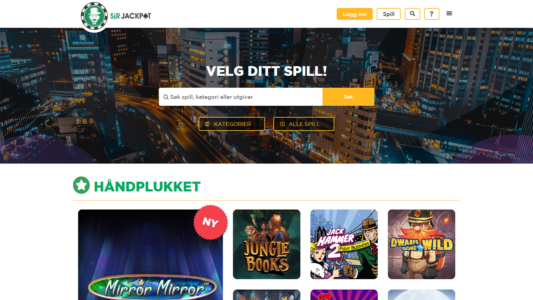 bra spillutvalg hos sirjackpot casino