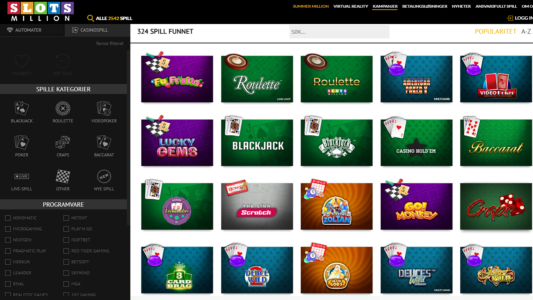 bonuser og kampanjer hos slotsmillion casino