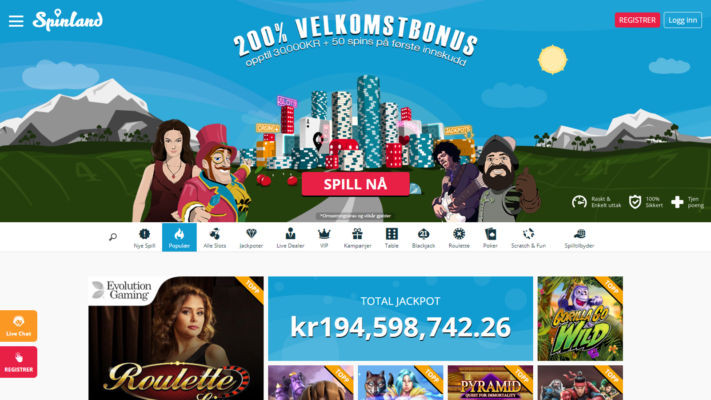 omtale av spinland casino