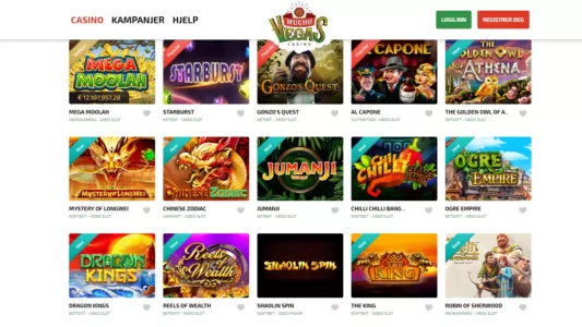 spillutvalg hos muchovegas casino
