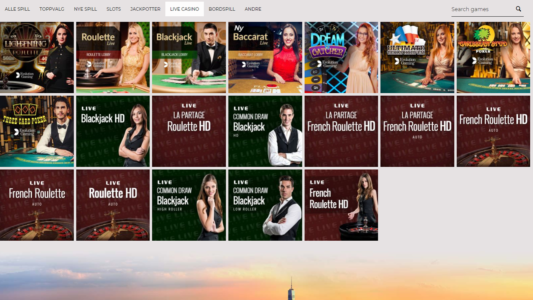 live casino og automater hos nyspins casino
