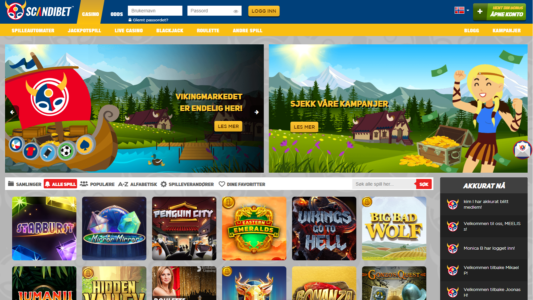 spillutvalg og automater hos scandibet casino