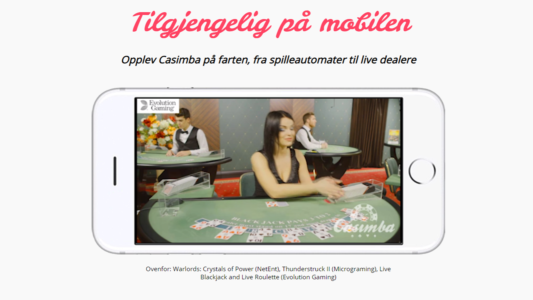 spill på mobil og live casino hos casimba casino