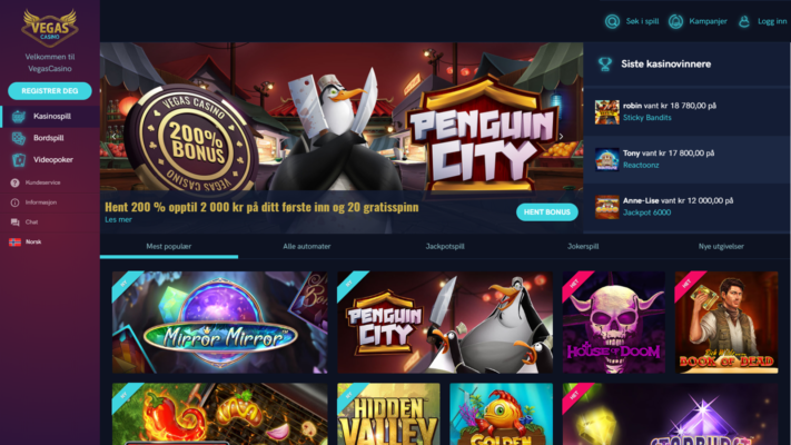 spill hos vegascasino med bonus