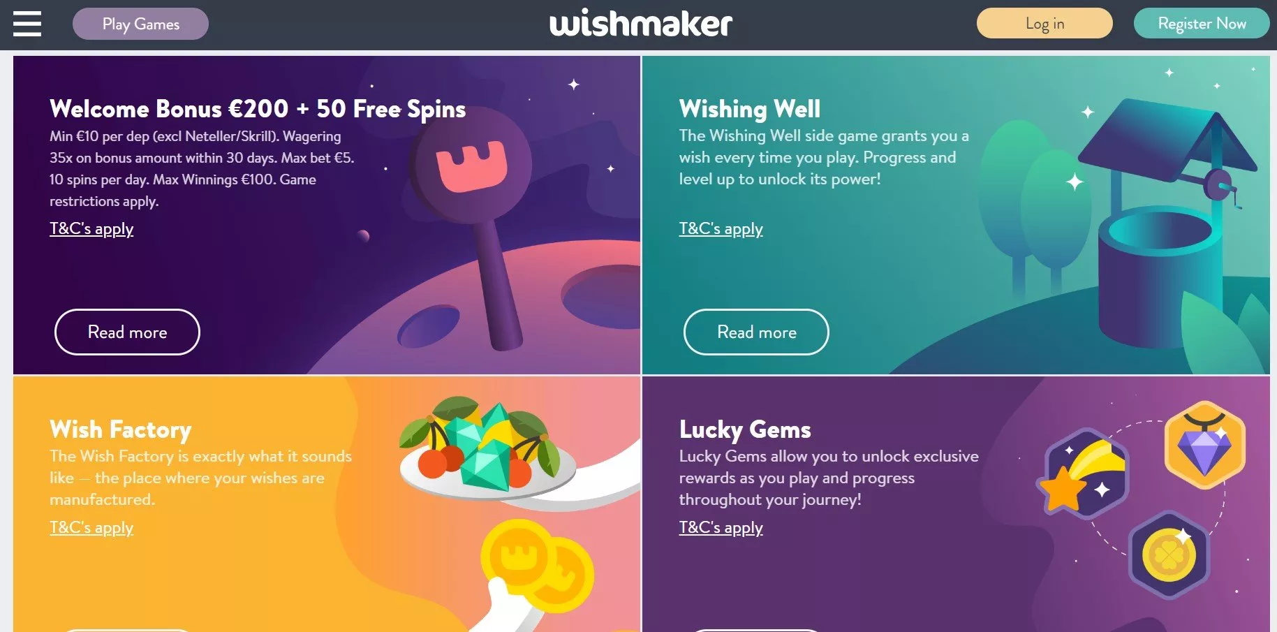 Skjermbilde av Wishmaker Casino Kampanjer