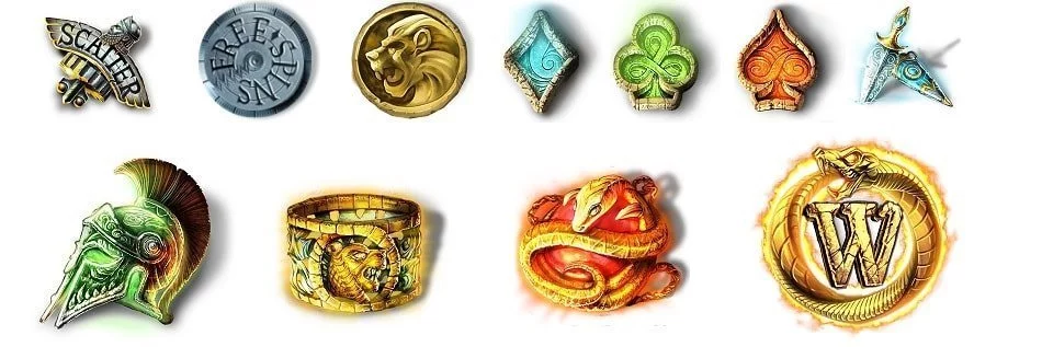 Lost Relics fra NetEnt - Symbolene i spilleautomaten