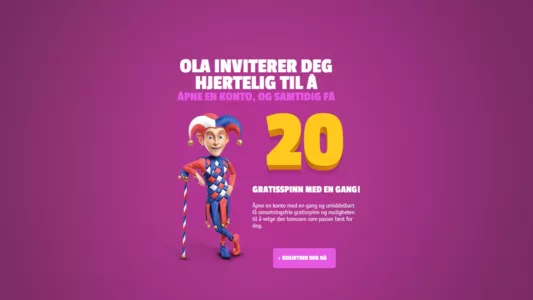gratisspinn uten innskuddskrav hos olaspill casino