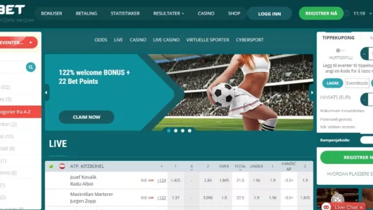 22Bet Casino Skjermbilde