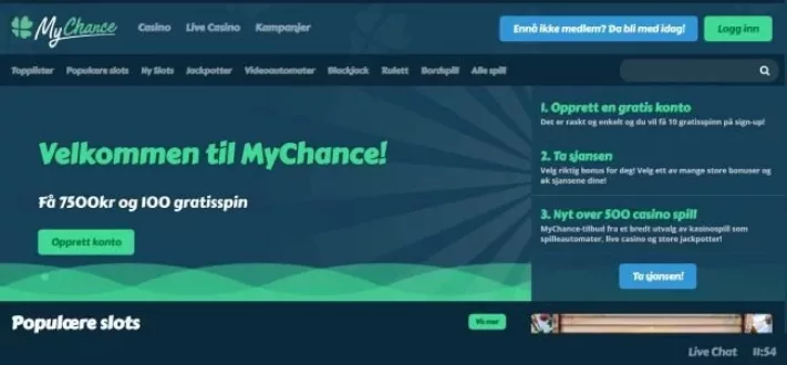 Mychance Casino skjermbilde