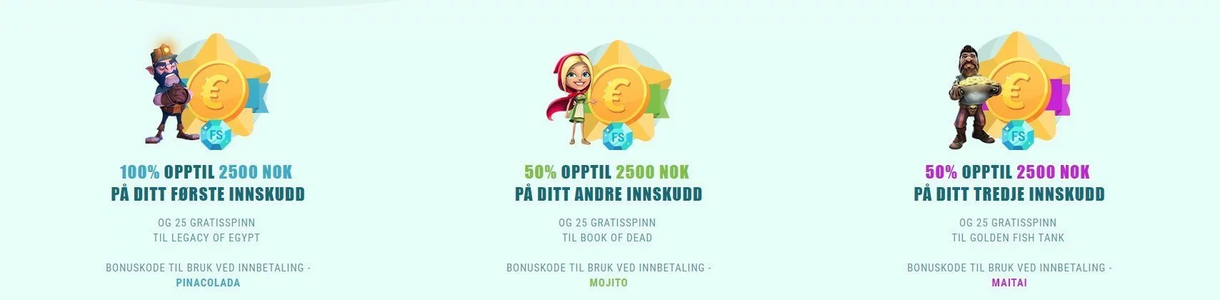 Velkomstbonus hos Spinia Casino