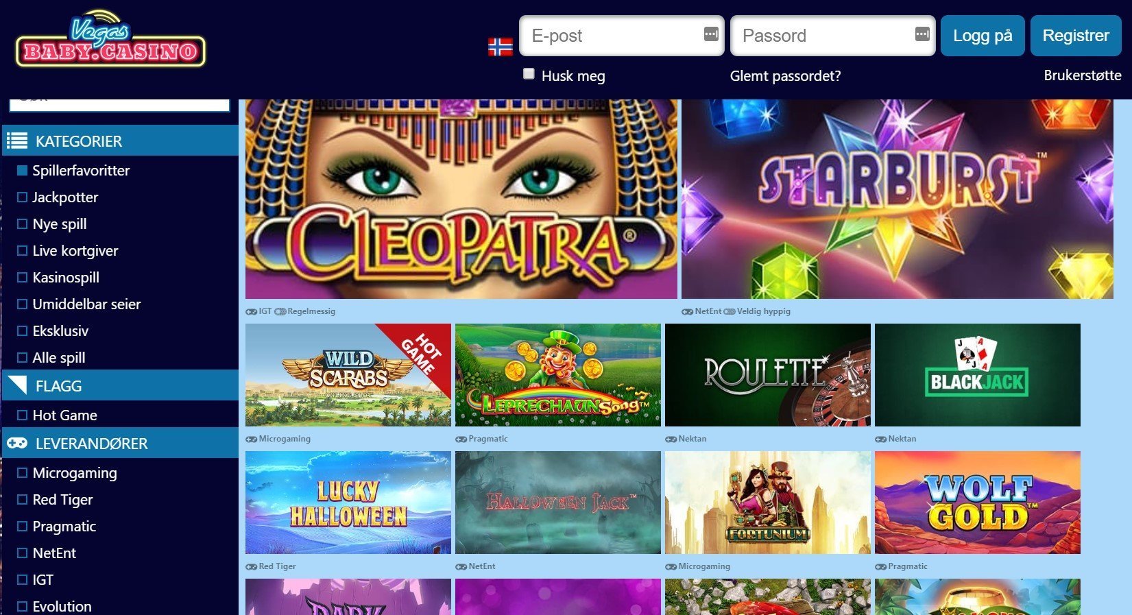 spill hos vegas baby casino