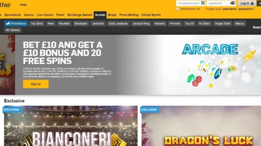 betfair har nå lansert arcade casino