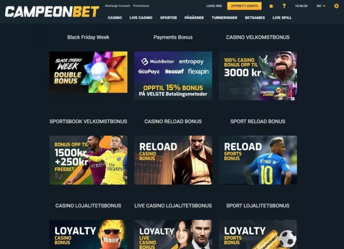 kampanjer og bonuser hos campeonbet casino