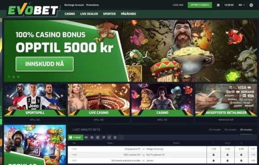 Evobet casino lobby