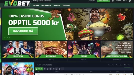 Evobet casino lobby