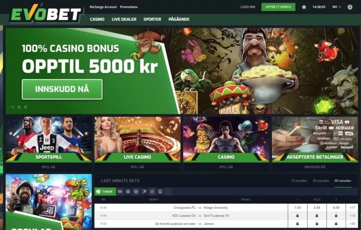 Evobet casino lobby