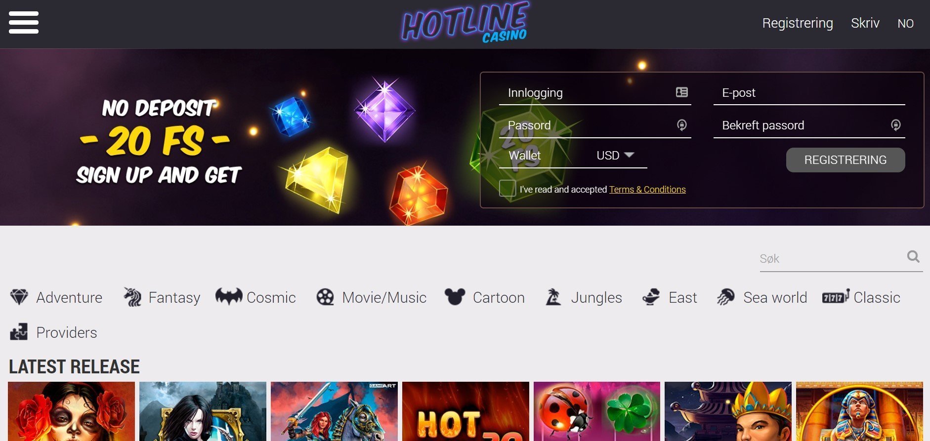 Hotline Casino lobby