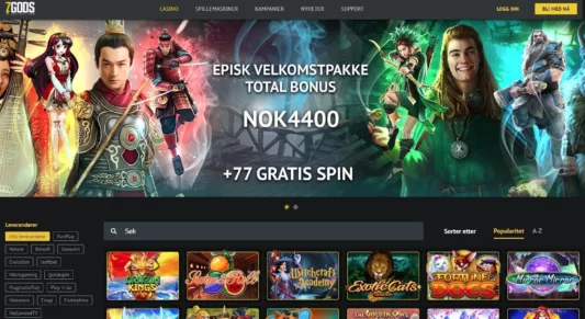 spill med bonuser hos casinoet 7gods