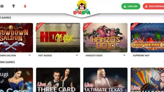 BoaBoa Spillutvalg og Live Casino