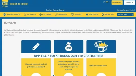 Bonuser hos Karl Casino