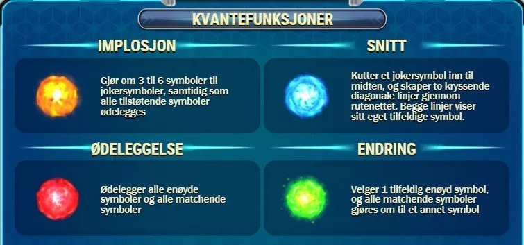 Funksjoner i Reactoonz Slot