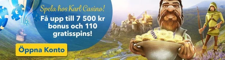 KarlCasino gir en god velkomstbonus for spillere i sverige