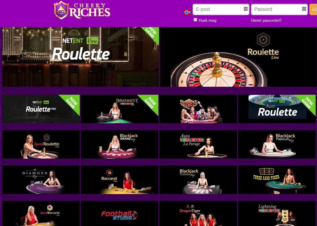 Live Casino hos CheekyRiches Casino