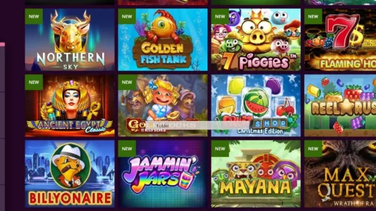 Malina Casino Skjermbilde av Spillutvalg