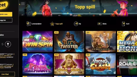 SPillutvalg hos Zetcasino