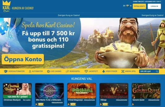 Skjermbilde av Karl Casino