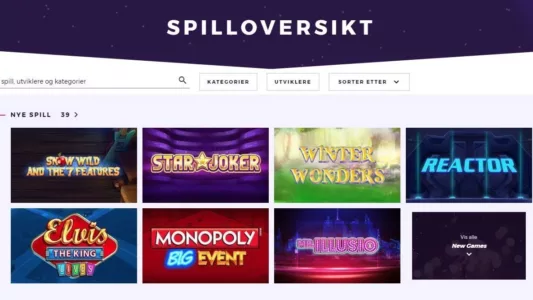 Bra utvalg av spill hos Slot Planet Casino