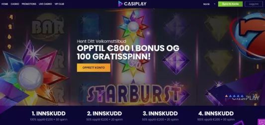 Casiplay Casino Lobby Skjermbilde