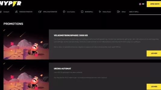 Kampanjer og tilbud hos Hyper Casino