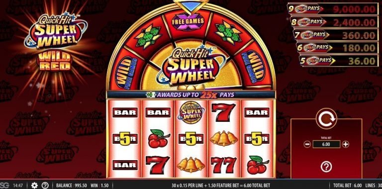 Quick Hit Super Wheel Wild Red casinotopplisten