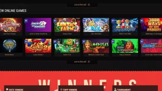 Spillutvalg hos King Billy Casino