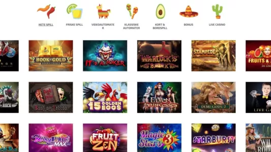 Spillutvalg hos La Fiesta Casino